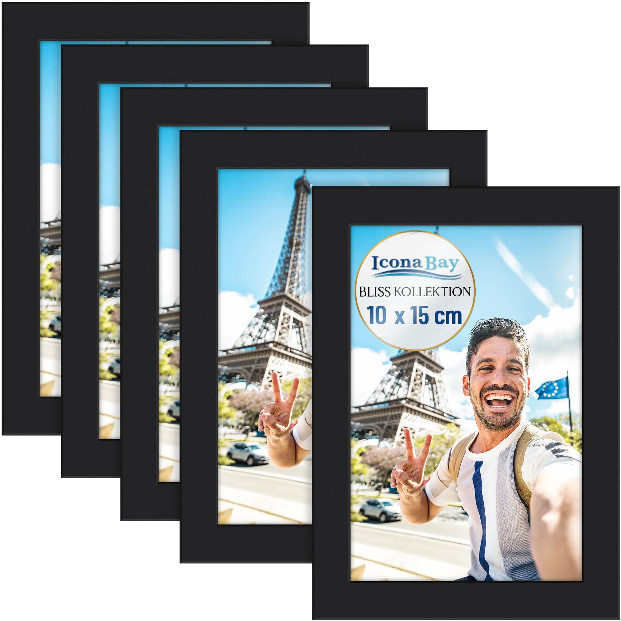 Amazon.com - Icona Bay - 4x6 Picture Frames - Black, 5 Pack